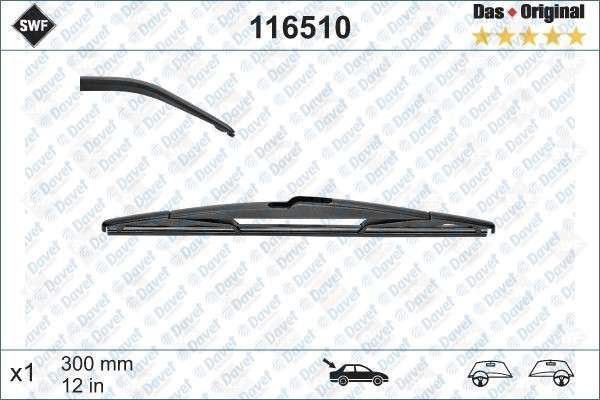 VALEO 116510 Silecek Supurgesi 300mm Arka Twingo 03/93--> Yaris 02/01-->  ####